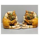 Chinese Foo Dog Liao Sancai Porcelain Pair