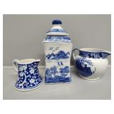 Adams Souvenir Series Pitcher,Blue and White H
