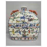 Chinese Doucai Porcelain Flat Vase