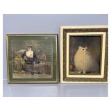 Girls Fencing and Persia White Cat Prints