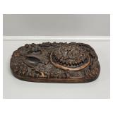 Chinese Calligraphy Carved Dragon Statue