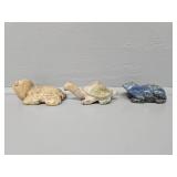 Lapis Luzuli Carved Frog, Stone Carved Turtles