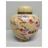 Chinese Cloisonne Gold Cloud Blue Bird Cherry
