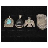 Engraved Match Holder, Navajo Eagle Pendant, P