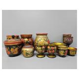Russian Khokhloma Jar Dishes