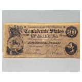 Confederate States of America 1864 $500 Bill