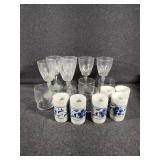 Otagiri Floral Cups, Clear Drinking Glasses