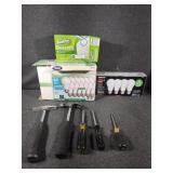Light Bulbs, Hammer and Screwdriver