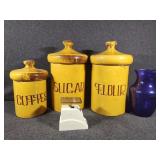 Porcelain Mushroom Top Kitchen Canisters