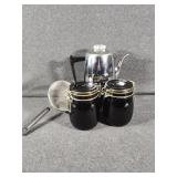Percolator, Black Locking Lid Jars
