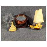 Small Mirror, Clear Vase,