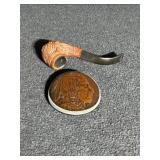 Native American Leather face Belt Buckle