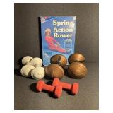 Spring Action Rower and Weights