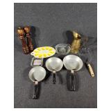 Egg Plate, Glass Lemon Juicer, Salt and Pepper