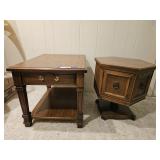 Wooden End Table, Wooden End Table with 6 Sides