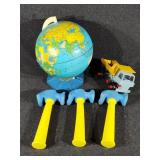 Desk Globe, Plastic Toy Truck