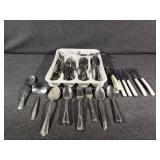 Assorted Cutlery and Cutlery Organizer