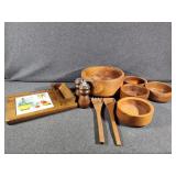 Cheese and Cracker Server in a Walnut Finish, a