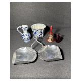 Handpainted Deletsblaun vase and pitcher