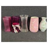 Assorted Pink Toned Vases