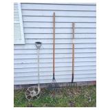 Rake, Pitchfork, Step Counter