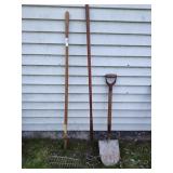 Hand Plow, Shovel and Rake