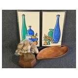 Wall Decor, Wooden Leaf Tray