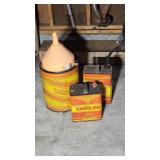 Metal gas cans and funnel