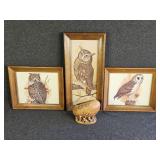 Owl Wall Decor and Football Ceramic Pot