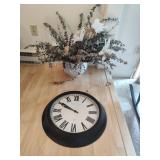 Clock and Artificial plant