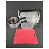 Pots, Baking Sheets, Cutting Board