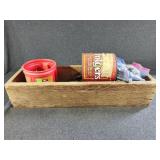 Wooden Box with Assorted Drill Bits