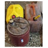 1 Metal Gas Can, 1 Plastic Gas Can, 1 Plastic