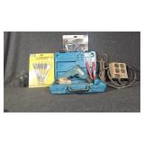 Tool shop drill bits, Makita hand drill, tinsnips,