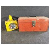 Metal Tool Box with Tools, Yellow Light