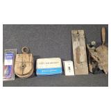 Ceramic light switch covers, wooden pulley, f