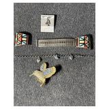 JRB Cuff band , Hummingbird Pin