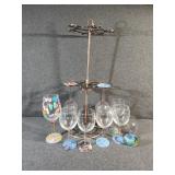 Wine Glasses with Rack