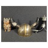 Handmade in Norway Drinking Horn, Viking Helmet