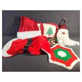 Christmas Dog Sweater, Hot Pads Santa Hat