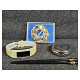 Smart Watch, Brooch, Small Trinket Container,