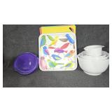 Mixing bowls, trays, cutting boards, and more