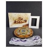 Clock, Painting and Beads