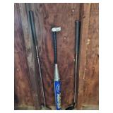 2 Golf Clubs and Baseball Bat