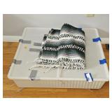 Green and White Blanket, Tote