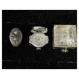 Vintage Silver Toned Shelfield Ring Watch,