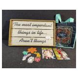 Wooden Tray, Wine Bottle Bag, and Magnets