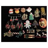 Christmas Pins and Earrings