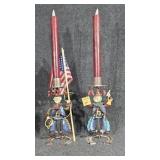 Cand holders, led candles, american flag