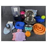 Pet toys, water dishes, treat, food bowls